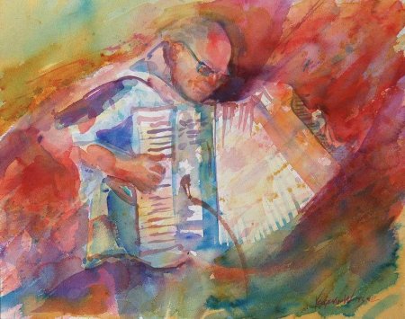 Аккордеон в живописи