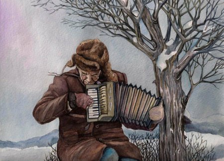 Папин старенький баян текст