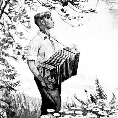 Гармонь на природе фон