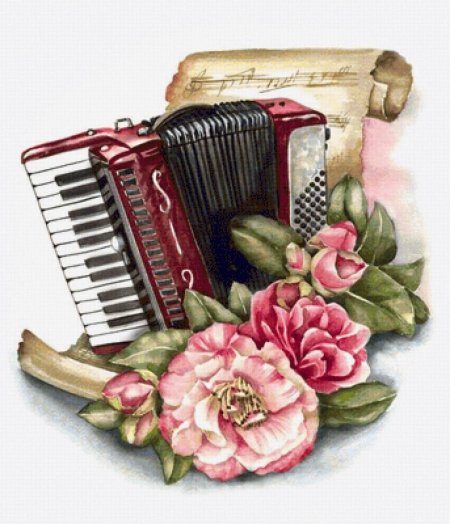 Аккордеон акварель