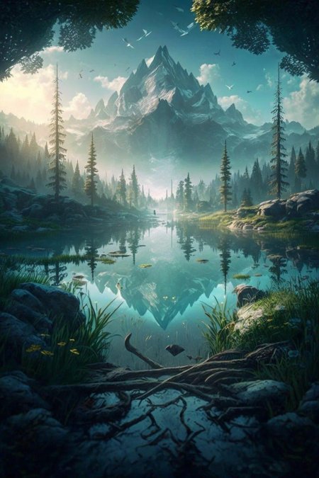 Пейзаж со зданием