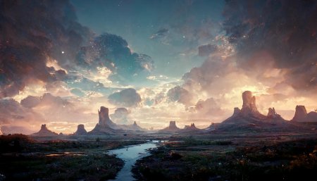 Пейзаж нейросеть midjourney