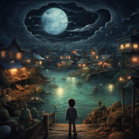 Ночной пейзаж нейросеть