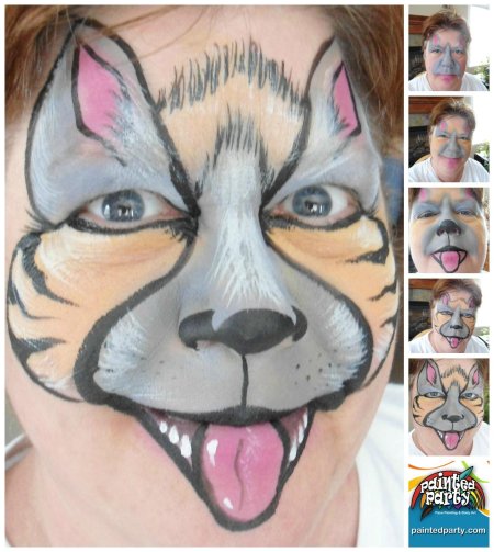 Морда волка на лице