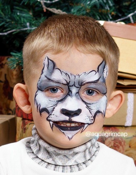 Аквагрим собачка для мальчика