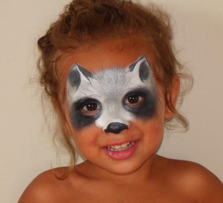 Аквагрим енот