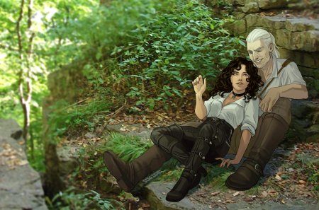 Лютик Геральт и Йеннифер арт