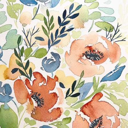 Венди Тейт цветочные акварели