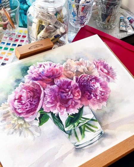 Венди Тейт цветочные акварели