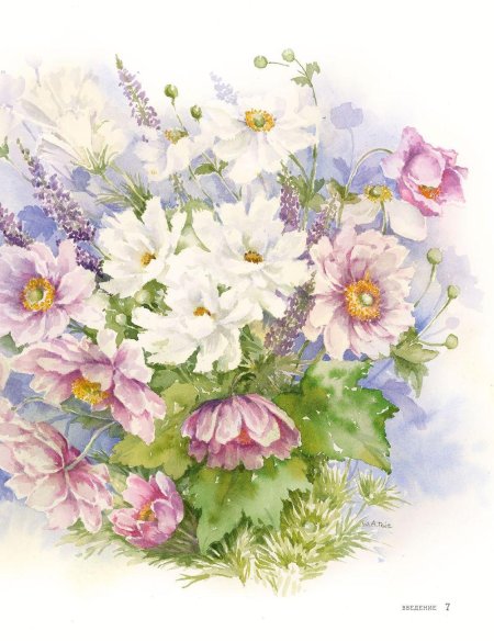 Венди Тейт цветочные акварели