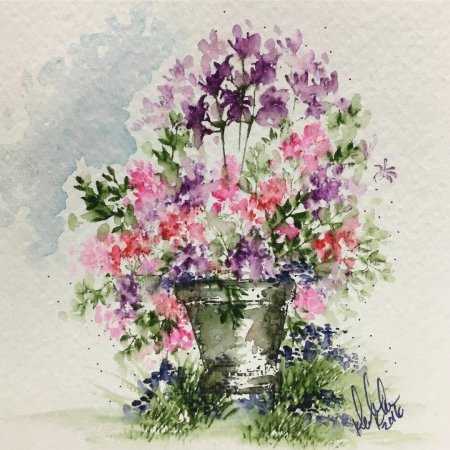 Клумба акварелью