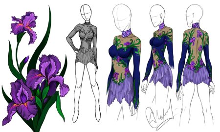 Эскиз костюма цветов