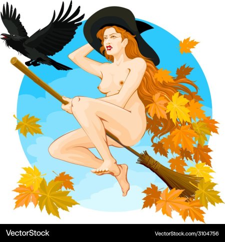 Ведьма на метле эротично