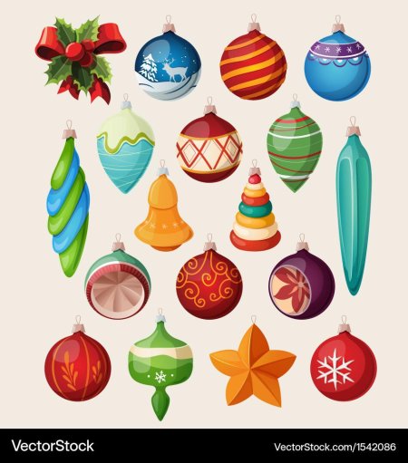 Разноцветные елочные игрушки