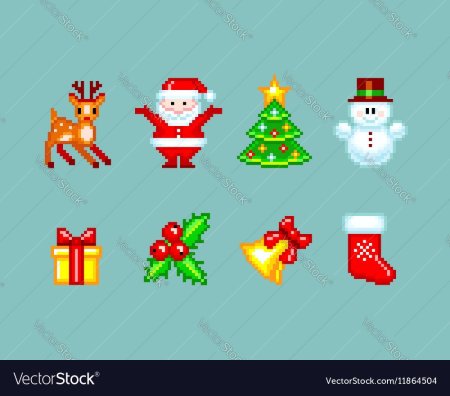 Пиксель арт Рождество