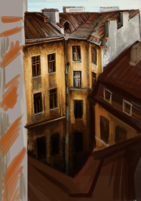 Стеняев художник Питерский дворик