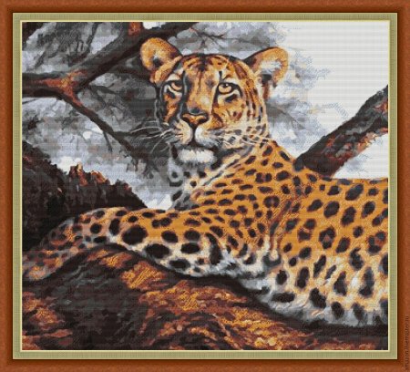 Вышивка бисером леопарды