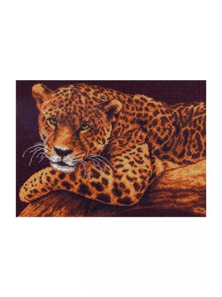 Вышивка крестом леопард на ветке