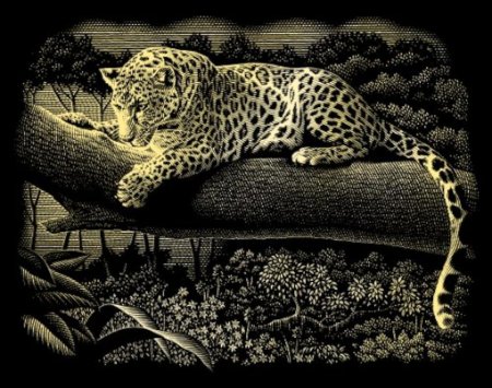 Снежный Барс гравюра