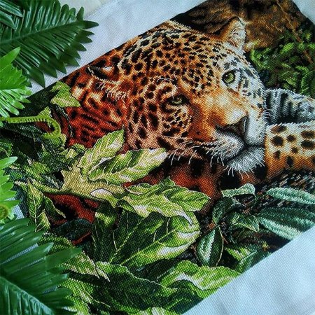 Вышивка леопард Дименшенс