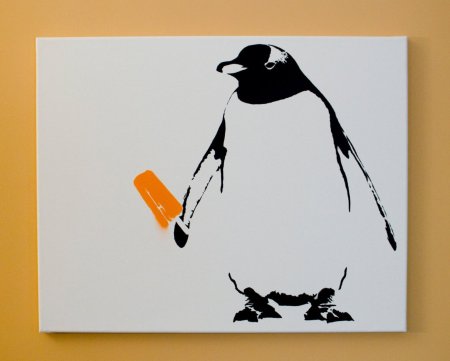 Пингвин красками