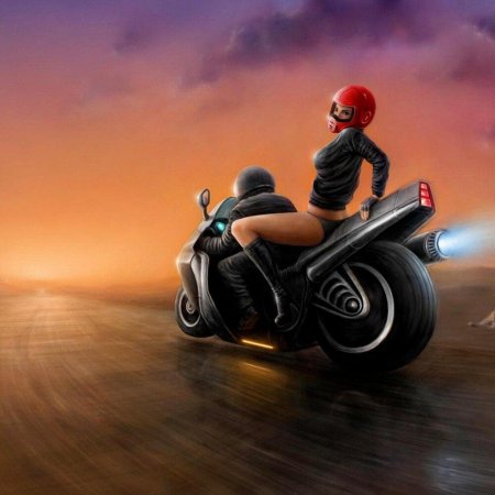 Девушка на мотоцикле