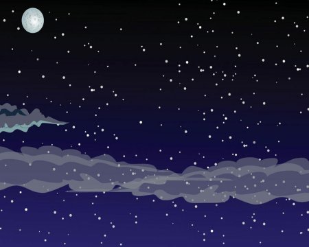 Ночное небо мультяшное