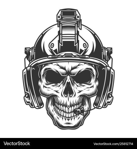 Череп в военной каске