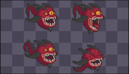 Пиксель арт монстр для игры.