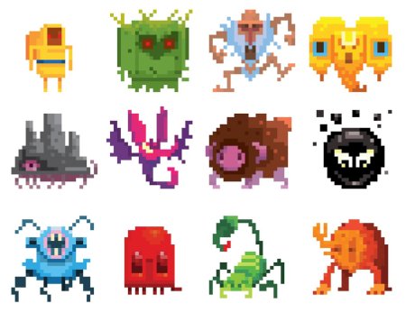 Пиксель арт монстр для игры.