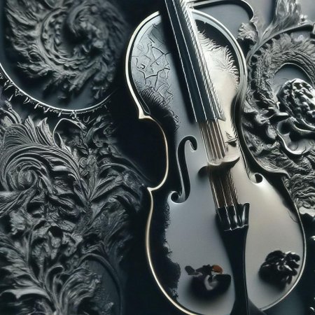 Скрипка на черном фоне