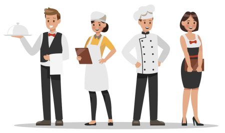 Персонал ресторана иллюстрация