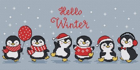 Вышивка крестом Пингвин