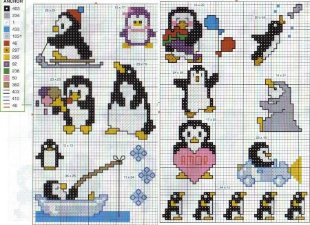 Вышивка крестом Пингвин