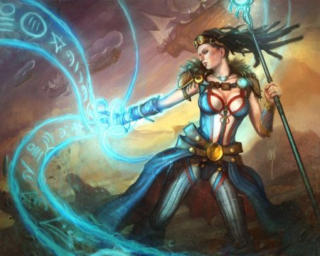 Девушка с посохом