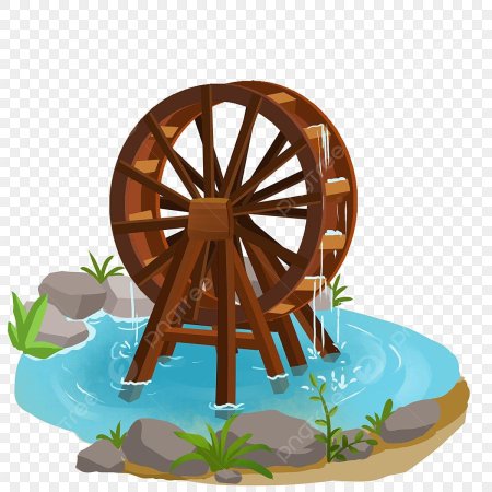 Водяное колесо рисунок