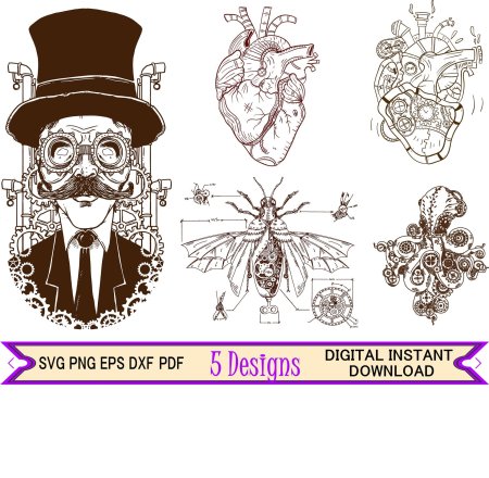 Узоры в стиле стимпанк