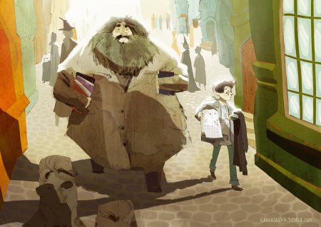 Гарри и Хагрид арт