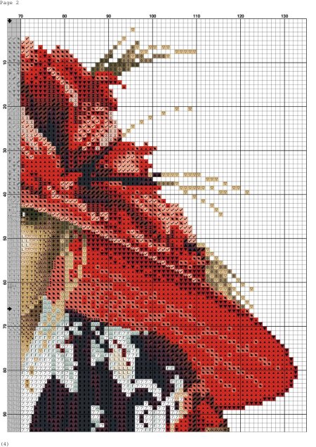 Вышивка дама в шляпе