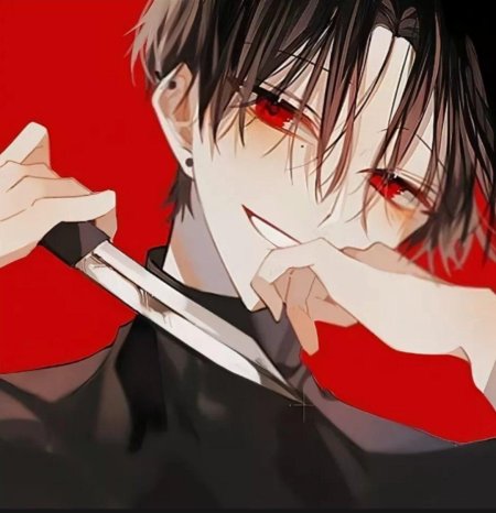 Аниме парень с ножом в руке