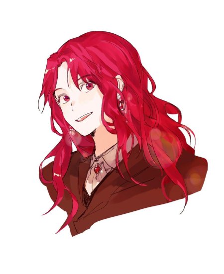 Малиновые волосы аниме