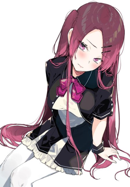 Аниме девушка с фиолетовыми волосами