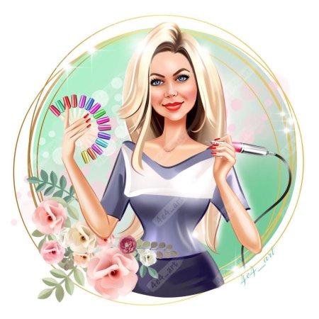 Шарж девушка мастер маникюра