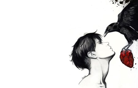 Ворон и сердце арт