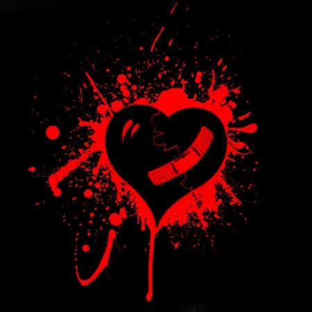 Сердце на черном фоне