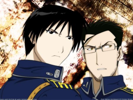 Стальной алхимик Мустанг и Хьюз