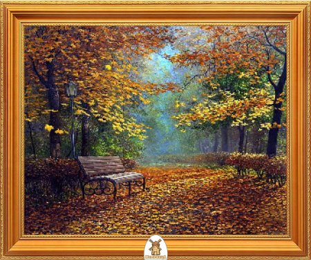 Алмазная мозаика осень в деревне