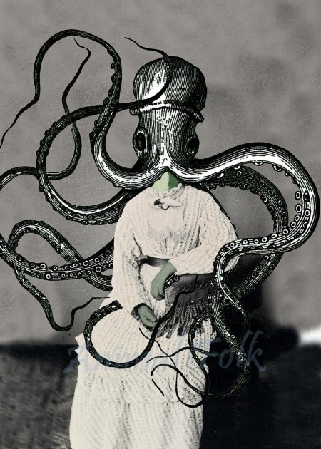 Девушка осьминог арт