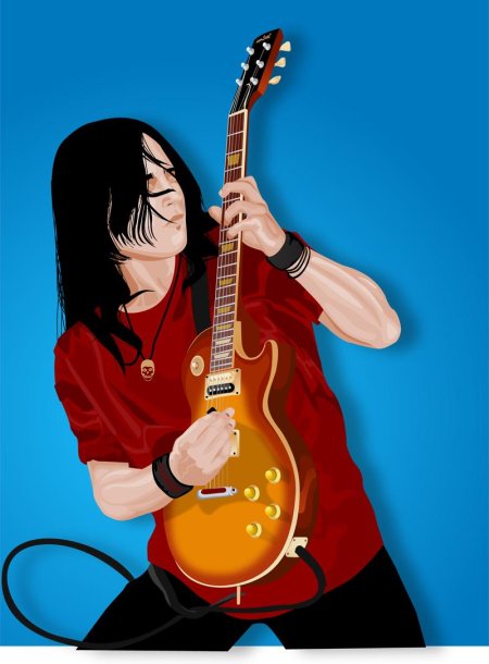 Человек с электрогитарой