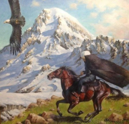 Картина "в горах Кавказа"1879г